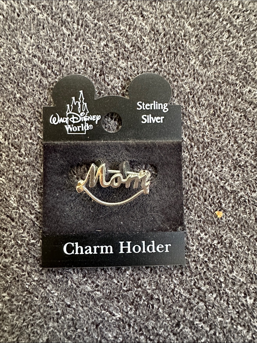 Disney Sterling Silver Mom Script Brooch - Silver vintage